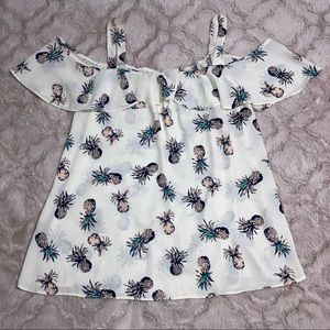 {Sienna Sky} Pineapple Print Off The Shoulder Top